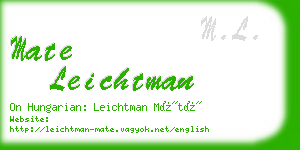 mate leichtman business card